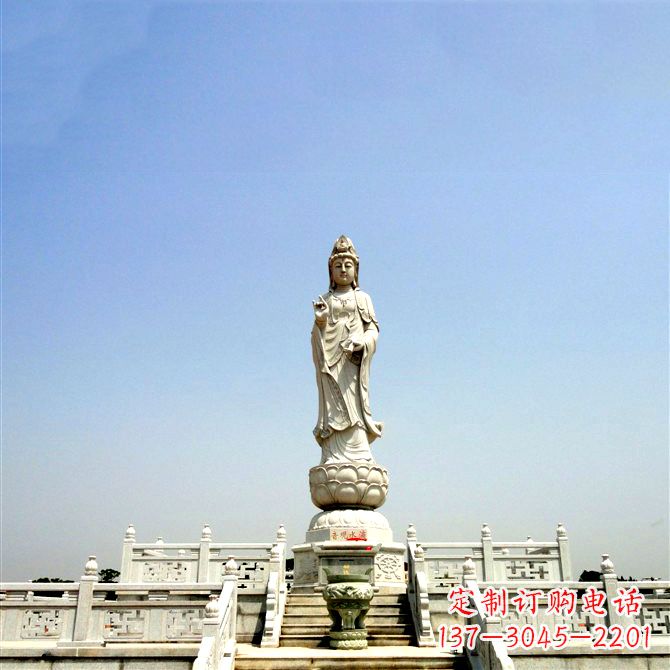 运城滴水观音大型石雕-景区宗教佛像景观雕塑