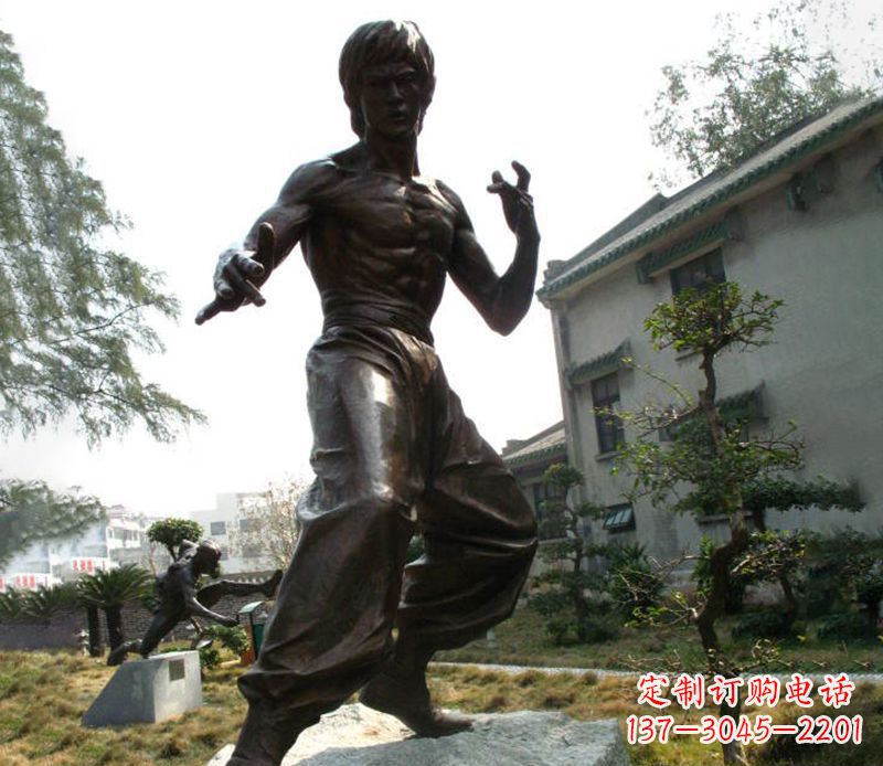 运城电影名人李小龙铜雕