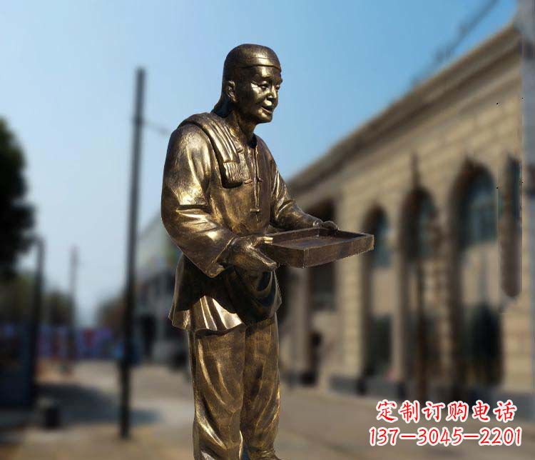 运城店小二人物铜雕1