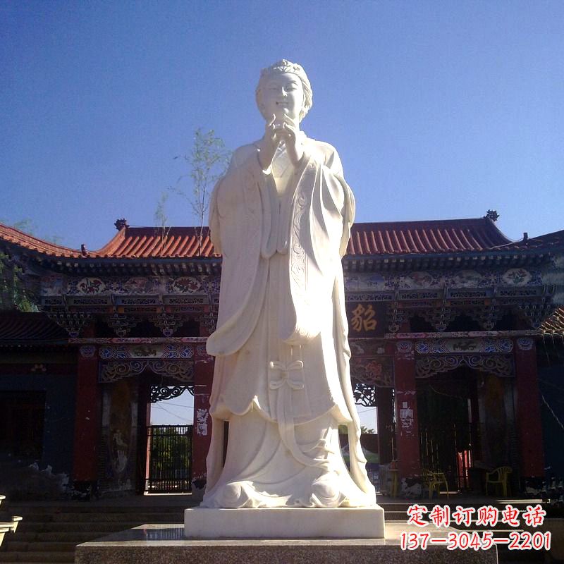 运城貂蝉汉白玉石雕像-景区园林历史名人古代四大美女
