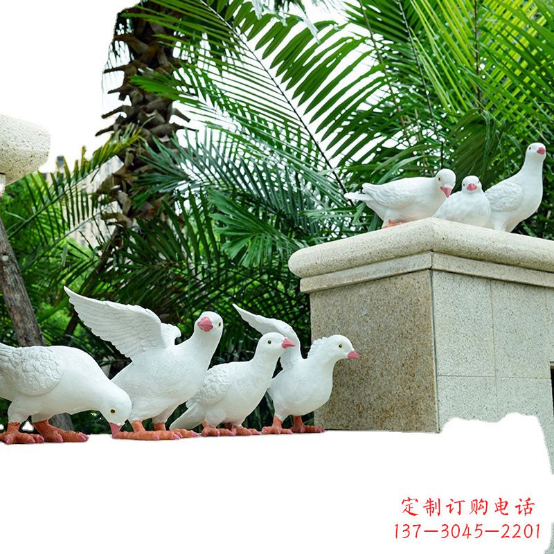 运城雕像上的鸽子