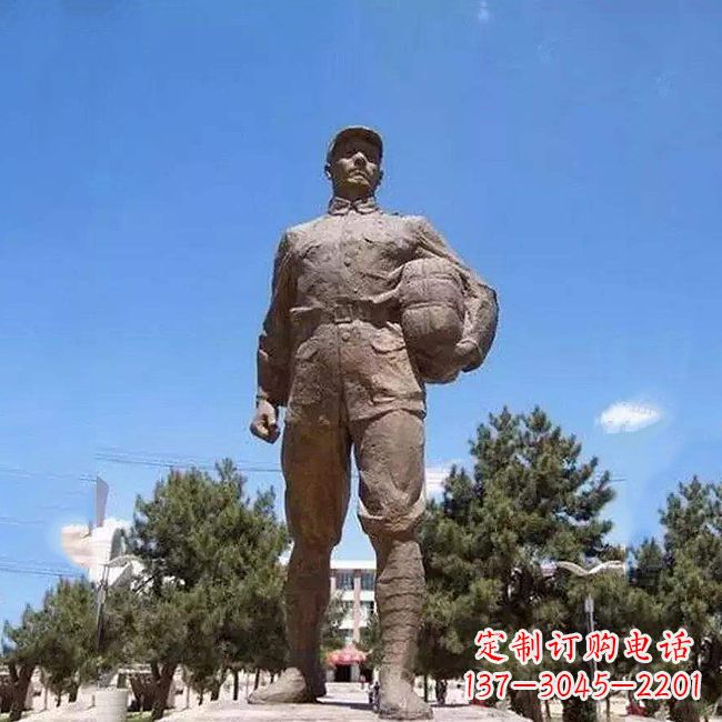 运城董存瑞石雕像-景区园林英雄人物景观雕塑