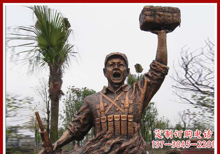 运城董存瑞英雄模范铜雕