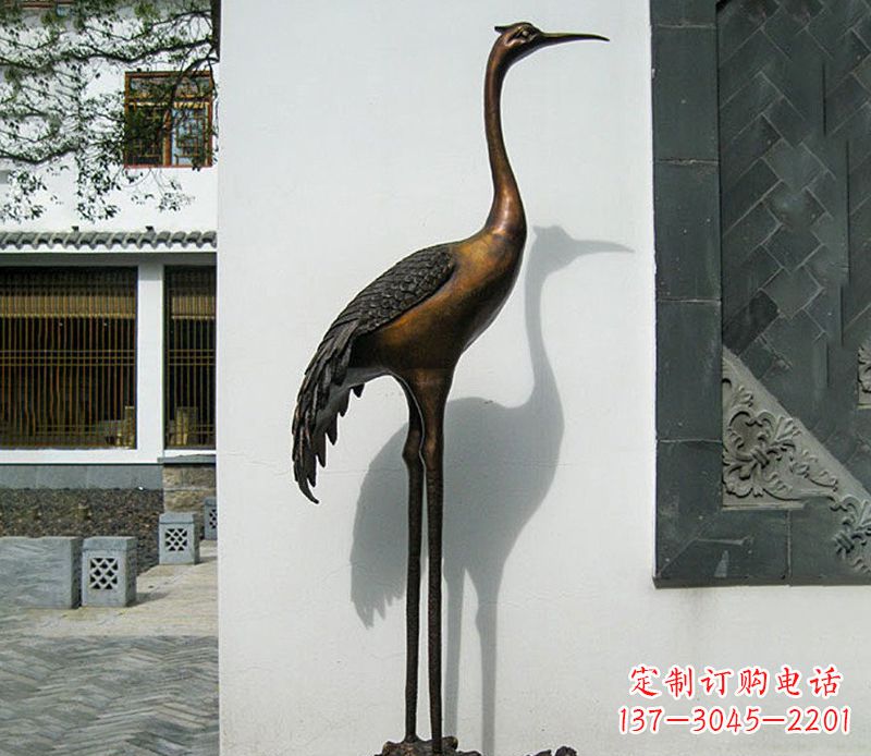 运城独占鳌头仙鹤动物铜雕