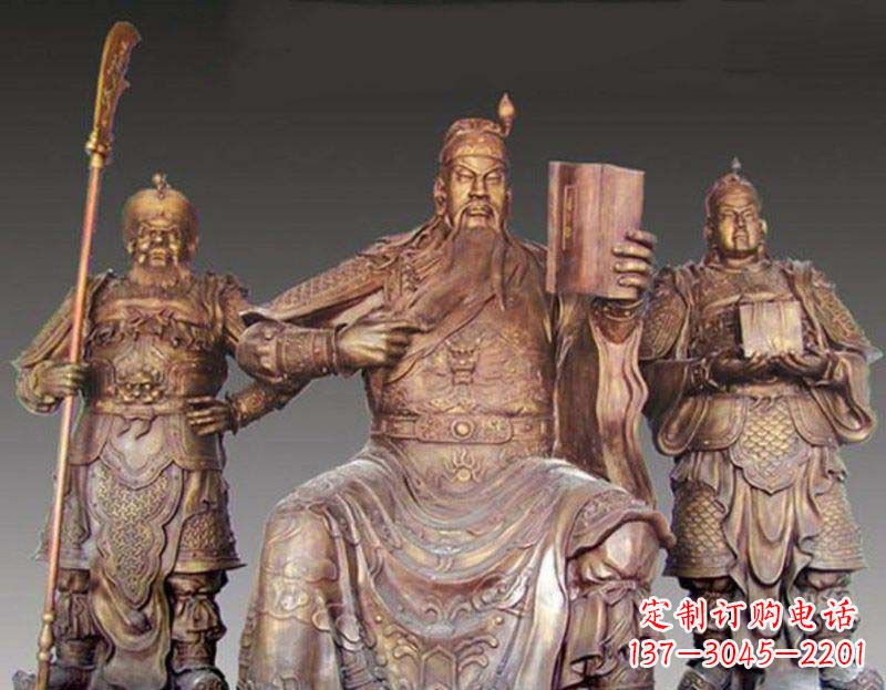 运城读春秋的关公武财神铜雕 (2)