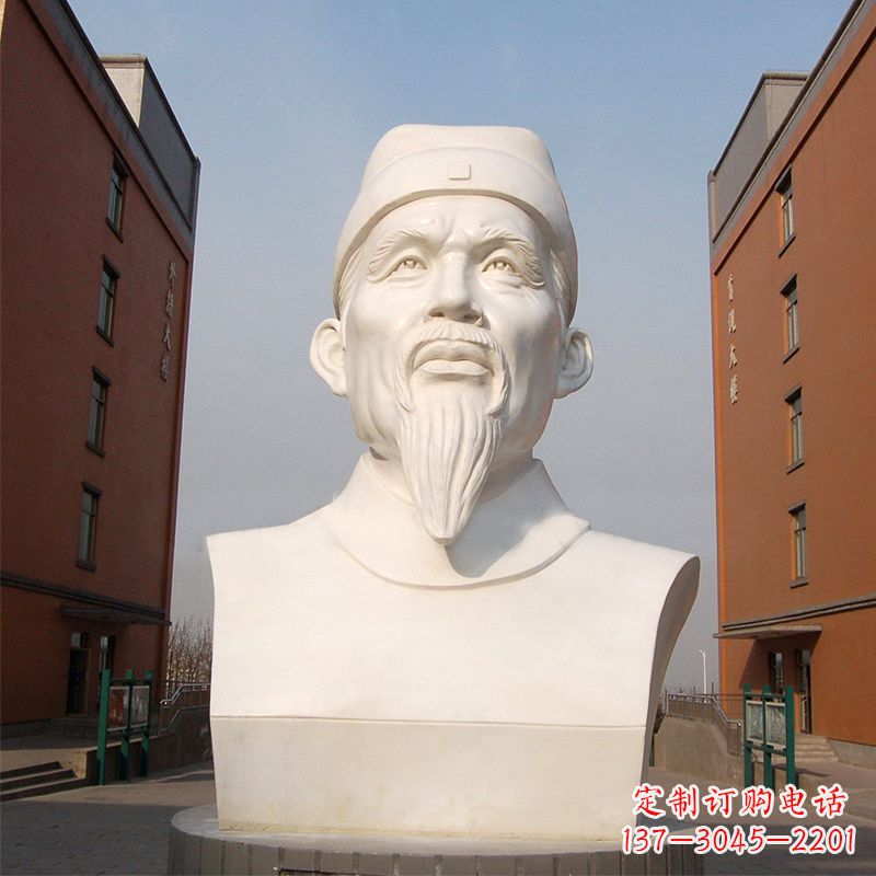运城杜甫石雕像-学校校园历史名人唐代著名诗人头像