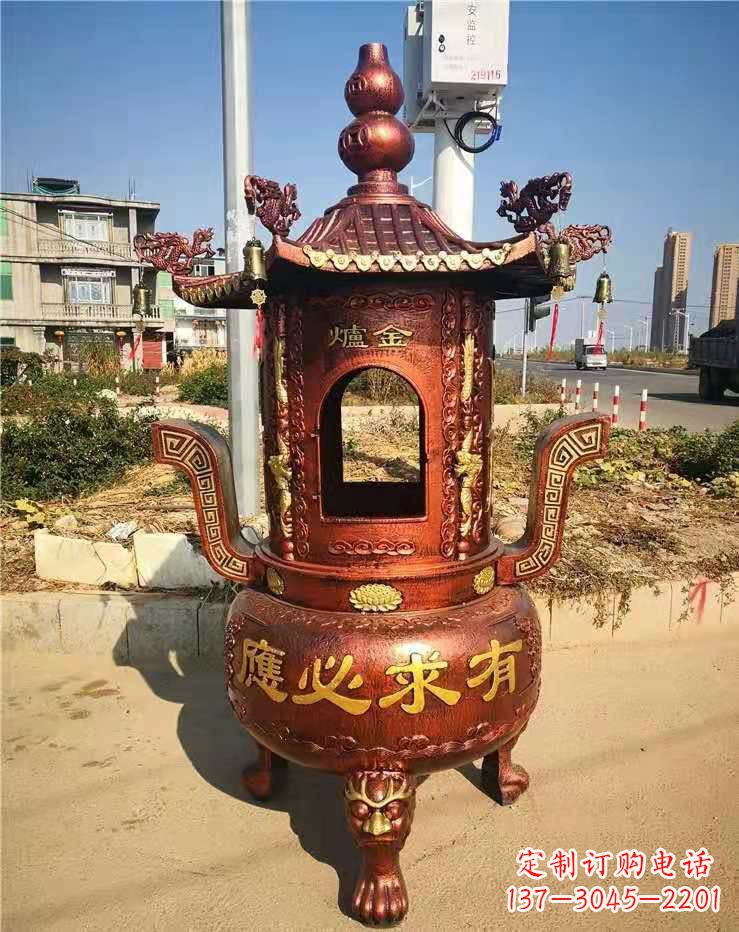 运城杜浦铜雕铁香炉