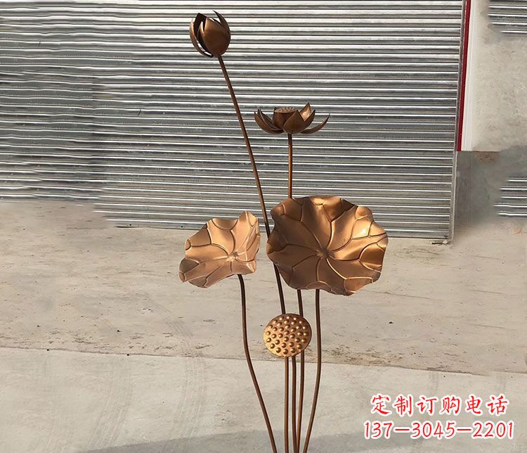 运城锻铜荷花不锈钢雕塑