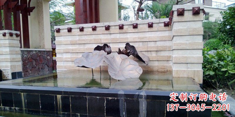 运城锻铜荷花荷叶雕塑