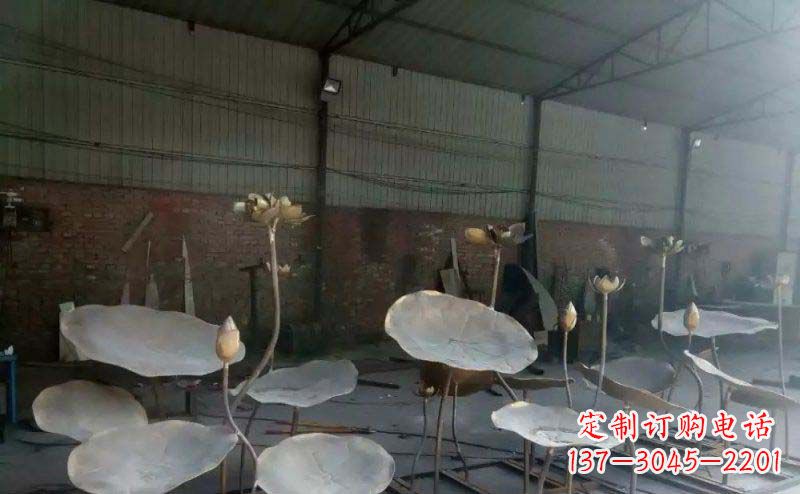 运城锻铜荷叶荷花广场景观铜雕