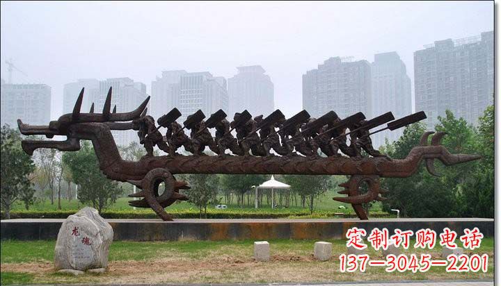 运城锻铜赛龙舟雕塑