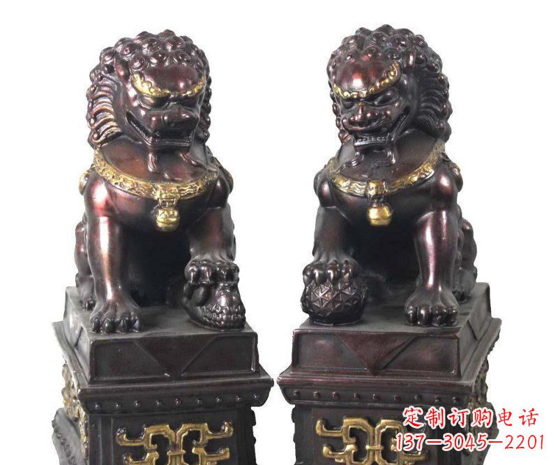 运城对狮狮子铜雕