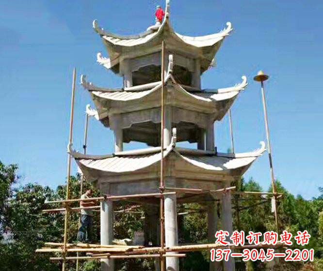 运城多层仿古凉亭石雕