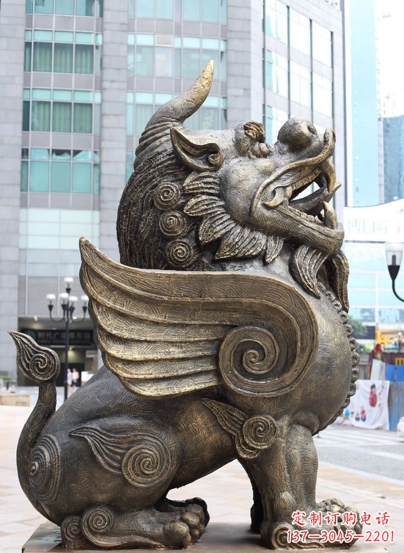 运城法院门口神兽獬豸铜雕