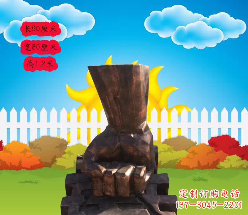 运城法治拳头铜雕