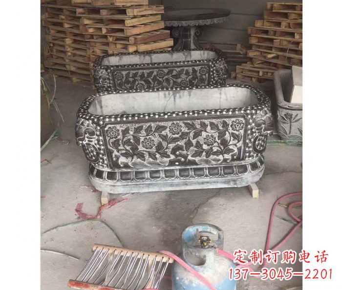 运城方形仿古石水缸 (2)