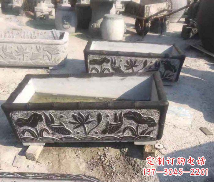 运城方形仿古石水缸