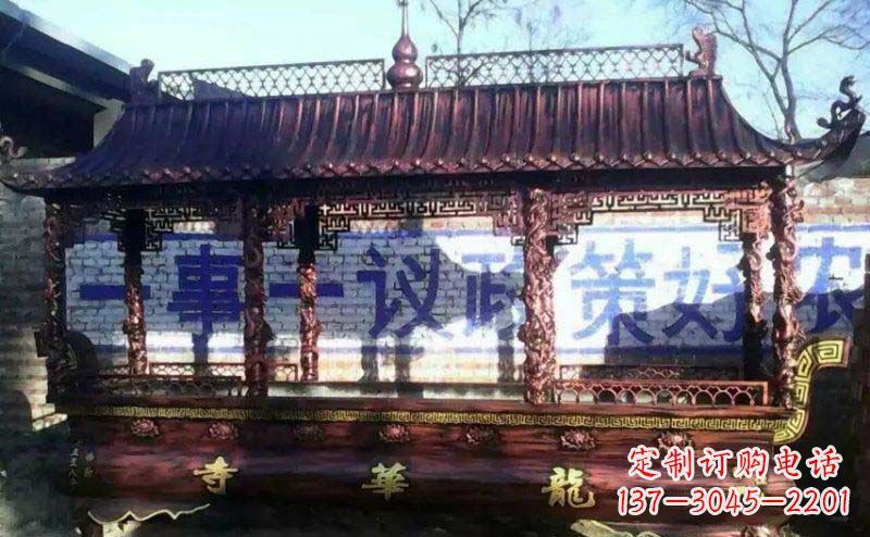 运城方形寺庙香炉铜雕 (2)