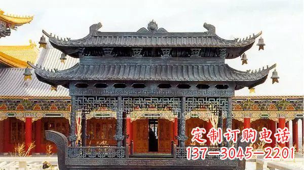 运城方形寺庙香炉铜雕 (3)