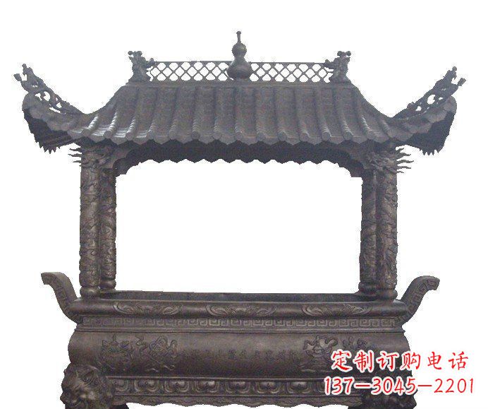 运城方形香炉寺庙铜雕_2