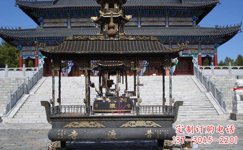 运城方形香炉寺庙铜雕_1