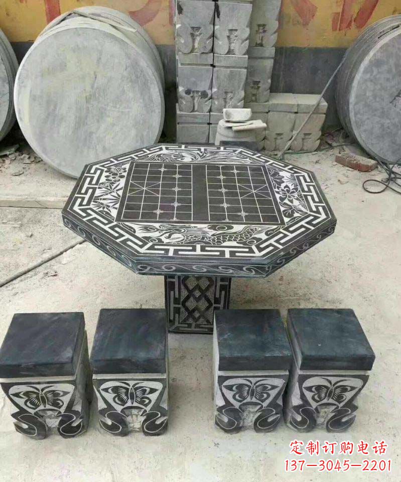 运城仿古八角石桌凳