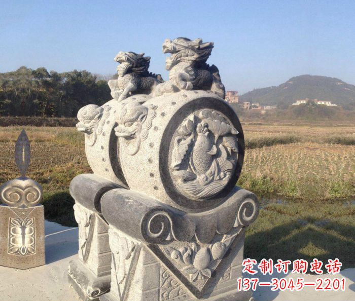 运城仿古抱鼓石镇宅石门墩 (4)