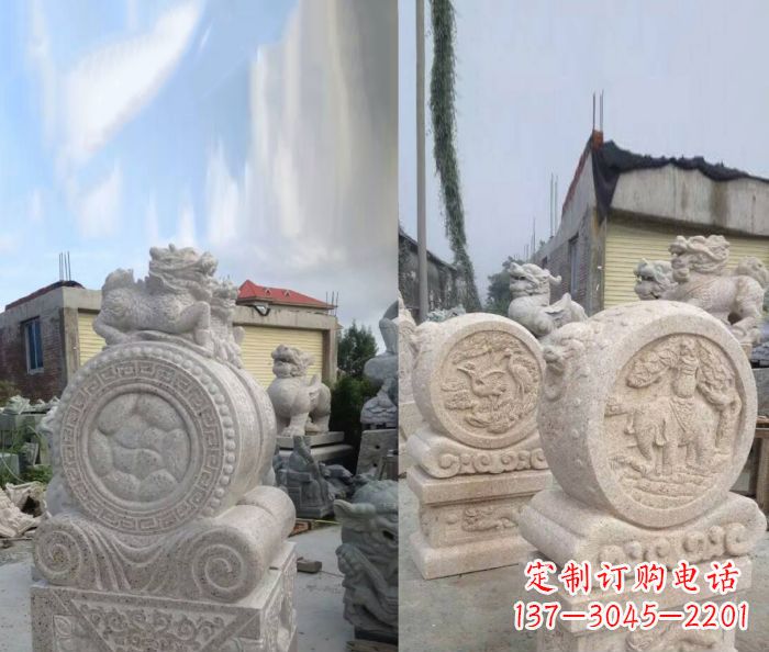 运城仿古抱鼓石镇宅石门墩 (2)