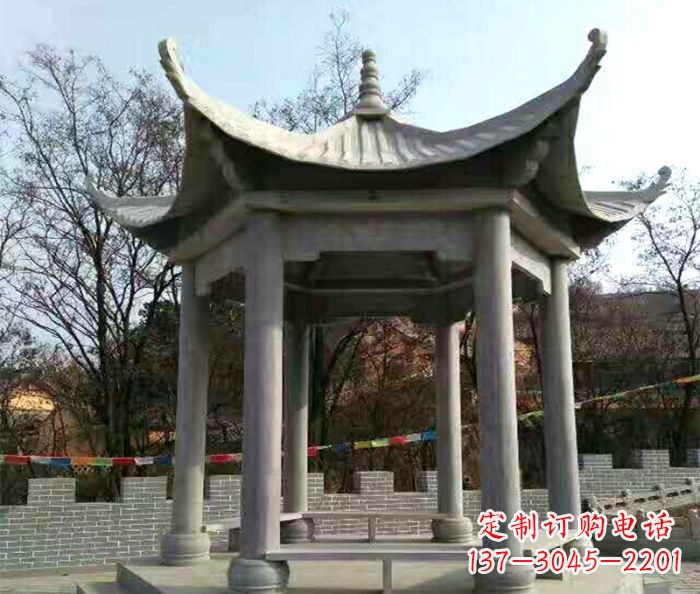 运城仿古六角凉亭石雕 (4)