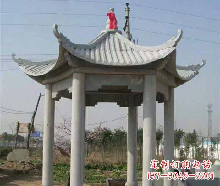 运城仿古六角凉亭石雕 (9)