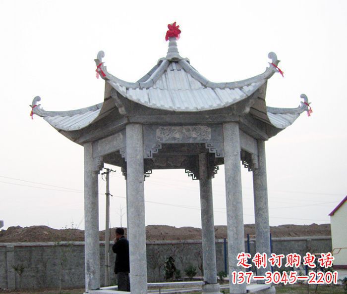 运城仿古六角石雕凉亭