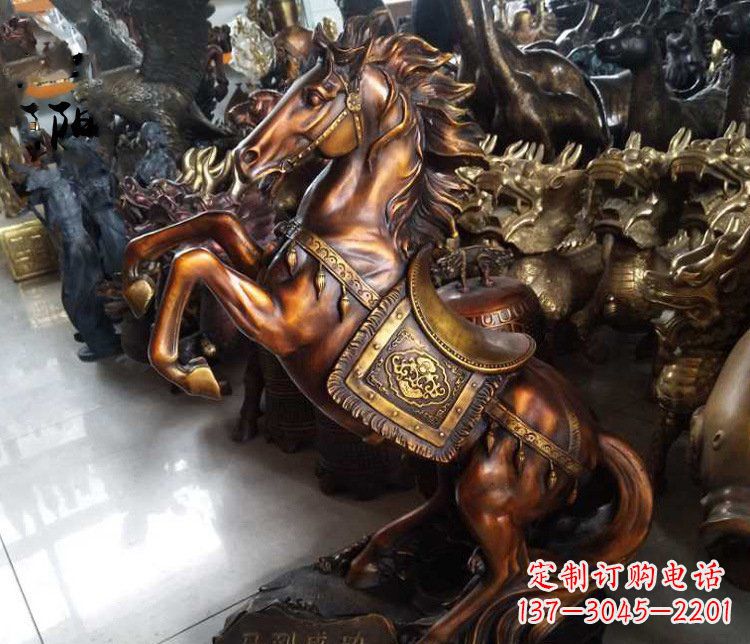 运城仿古马到成功铜雕塑摆件 (2)