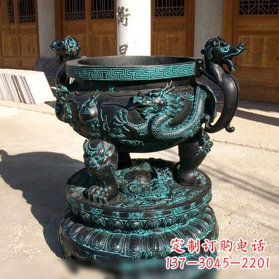 运城仿古龙纹鼎青铜器