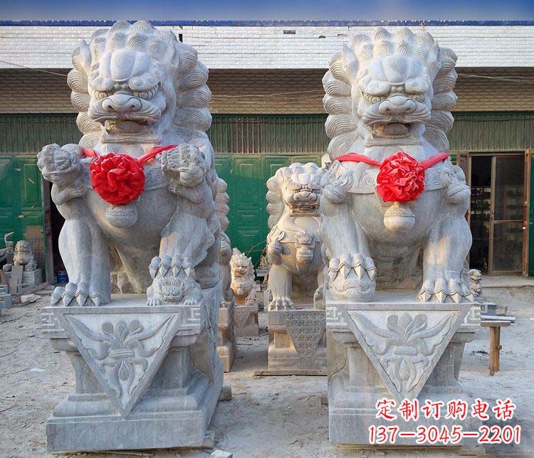 运城仿古门口看门狮子石雕