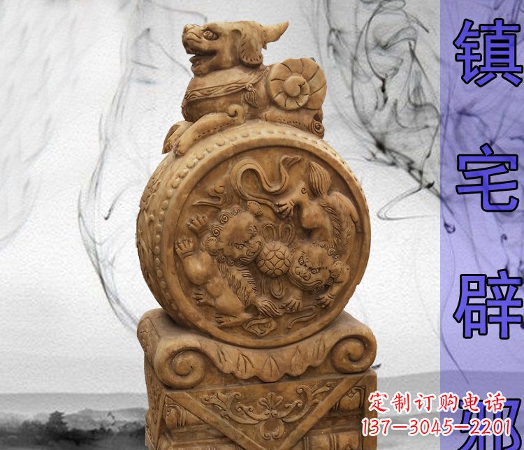 运城仿古貔貅门墩镇宅辟邪石雕