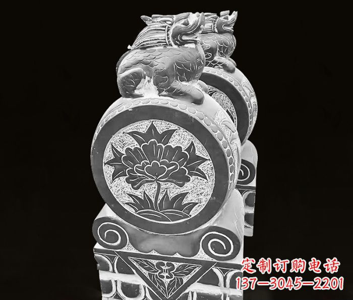 运城仿古麒麟抱鼓石镇宅石门墩