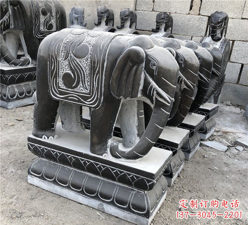 运城仿古青石大象雕塑