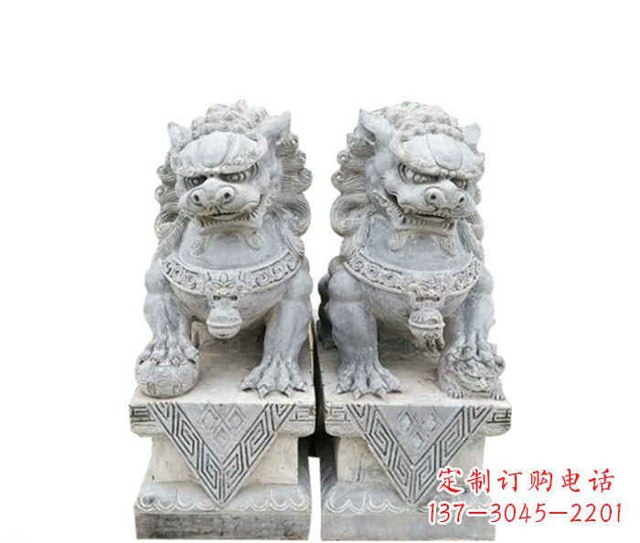运城仿古瑞兽狮子石雕 (2)