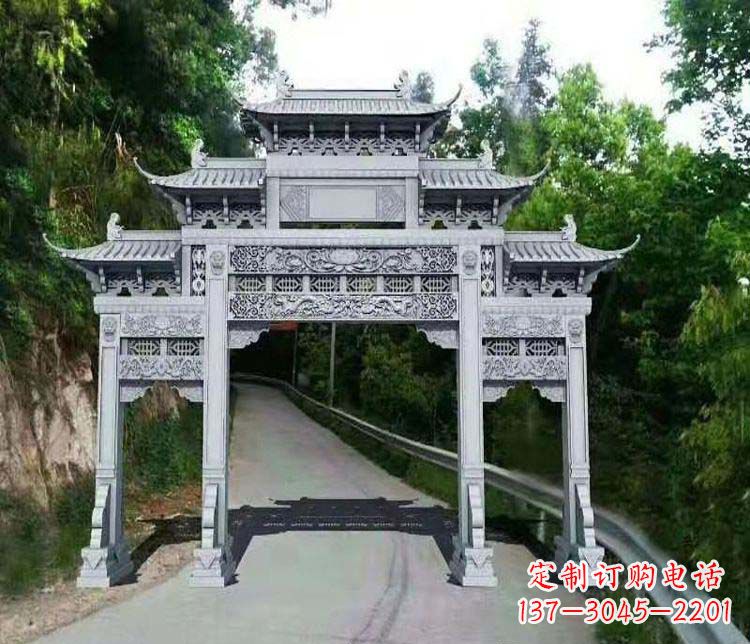 运城仿古三门牌坊石雕