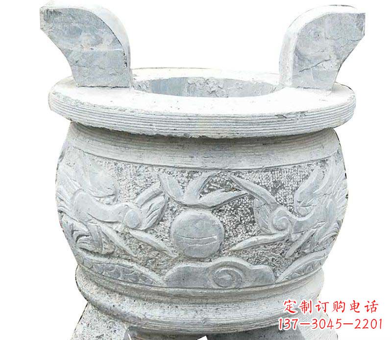 运城仿古三足香炉石雕 (2)