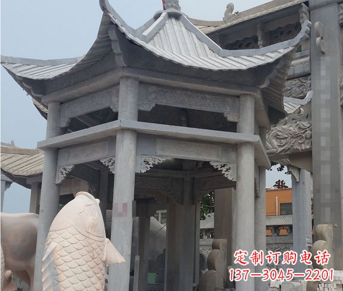 运城仿古双层石雕凉亭 (3)