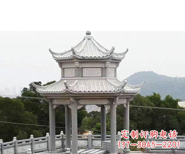 运城仿古双层石雕凉亭