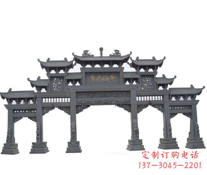 运城仿古五门牌坊石雕