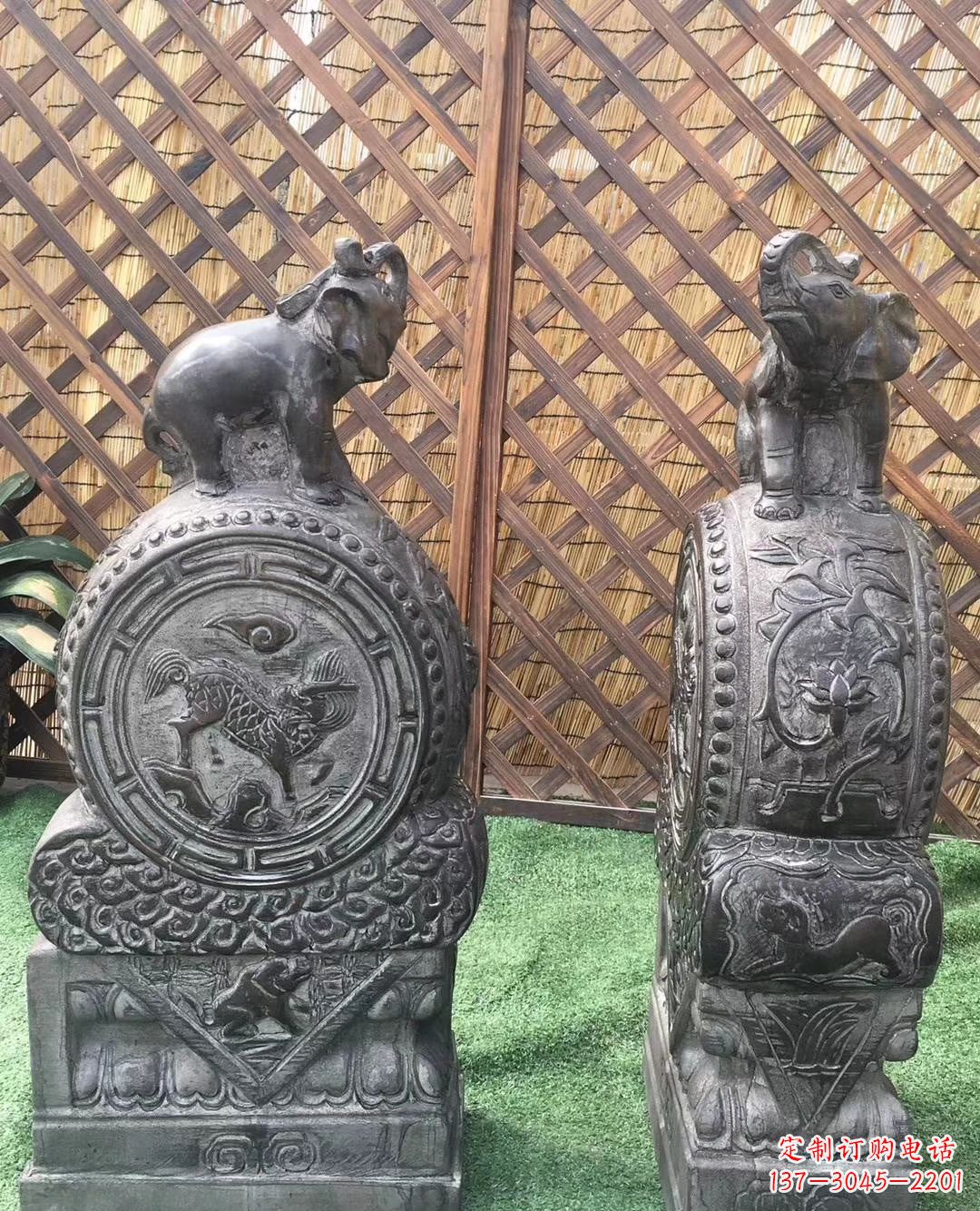 运城仿古小象抱鼔石