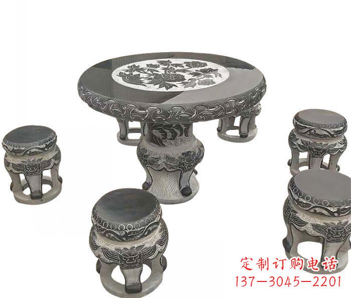 运城仿古圆形石桌凳