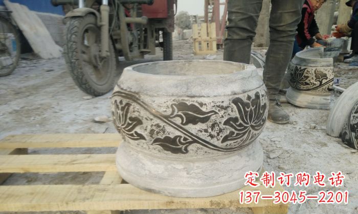 运城仿古圆形水缸石雕塑
