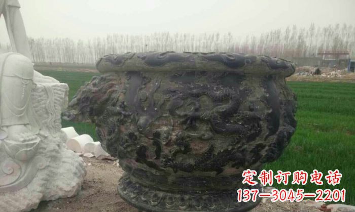 运城仿古圆形水缸石雕 (2)