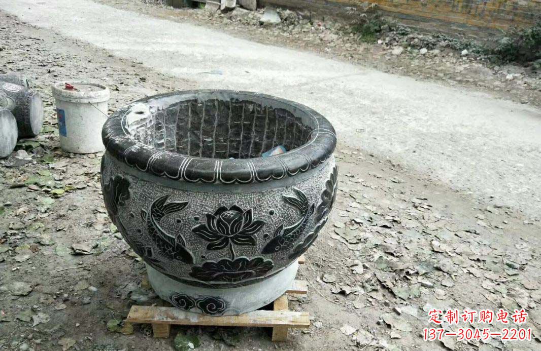 运城仿古圆形水缸石雕