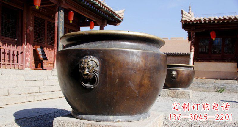 运城仿古圆形水缸铜雕