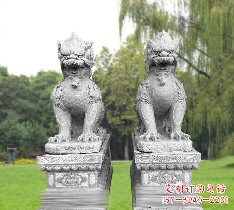 运城仿古坐式麒麟石雕